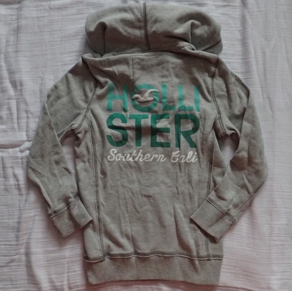 Hollister Gray Button Hooded Top S - Picture 4 of 5